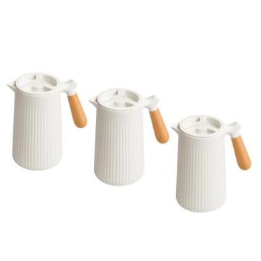 Imagem de Kit 3 Garrafa Térmica Nórdica Florença para Conservação de Bebidas em Vidro e PP com Ca...