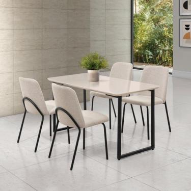 Imagem de Conjunto para Sala de Jantar com 4 Cadeiras Dora - Aço Nobre Móveis