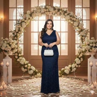 Imagem de Vestido Longo Renda 77 Madrinha Festa Plus Size Formatura - Bella Fest