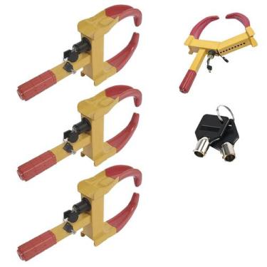 Imagem de Trava de Pneu Universal Kit 3 Uni Bloqueador De Roda Moto Carro Antifu