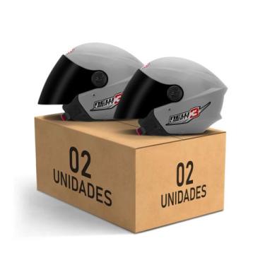 Imagem de Kit 2 Capacetes New Liberty 3 Aberto Viseira Fumê Pro Tork Masculino F