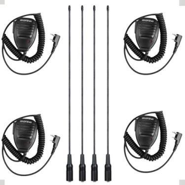 Imagem de Kit 4 Antena Flexivel Para Rádio Comunicador + PTT Mike - Nagoya