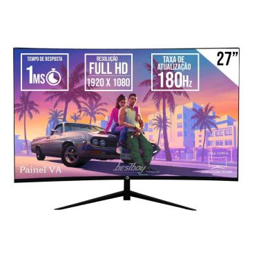 Imagem de MONITOR CURVO LED GAMER BRAZILPC 27" FULL HD 180HZ PRETO