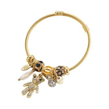 Imagem de Pulseira Pandora Feminina Em Aço Inoxidável Dourado Com Pingente De Ur