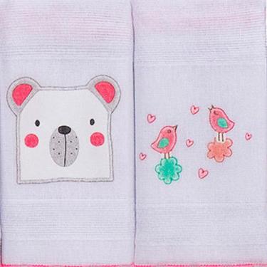 Imagem de Pano de Boca Luxo Liso com Puff e Overlock 34cm x 34cm - Fraldas Incom