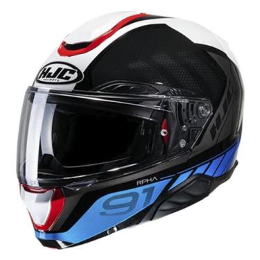 Imagem de Capacete Hjc Rpha 91 Rafino Preto Branco Azul E Vermelho, 61, Pret/Bra