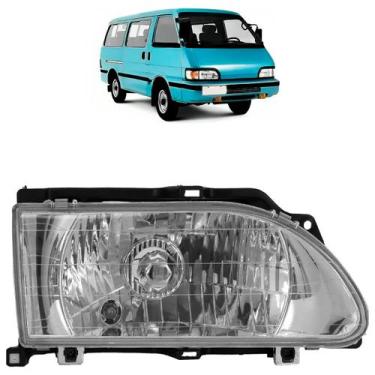 Imagem de Farol Dianteiro Besta 1996 1997 1998 Máscara Cromada Lente Lisa Acríli