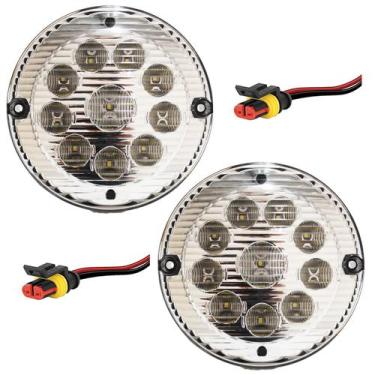 Imagem de KIT 2 Lanterna Traseira Ré Ônibus Caminhão 155mm 10 LED 24V CR c/Conec