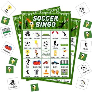 Imagem de Cartas de Bingo de Futebol FTRZX para 24 Jogadores 13x18 cm
