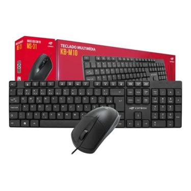 Imagem de KIT Teclado e mouse c/fio C3tech Usb Abnt2 Preto