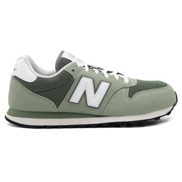 Imagem de Tênis New Balance 500v2 Masculino, 38, Verde musgo, Branco