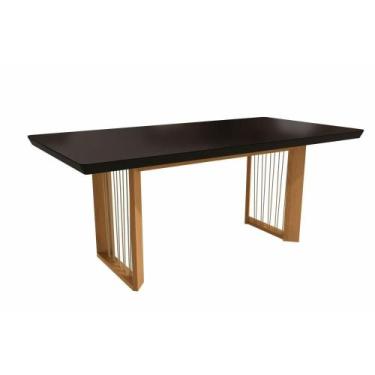 Imagem de Mesa De Jantar Em Madeira Maciça Eva Kappesberg Preto Fosco 200cm