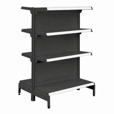 Imagem de Gôndola Prateleira Preta 4 Níveis 40x30 New Plus 1,40 Central Inicial Pe Branco - Sa Gô...