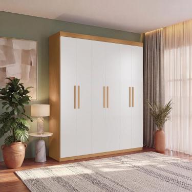 Imagem de Guarda Roupa Casal 6 Portas 4 Gavetas Kappesberg Tapajós-branco 218cm