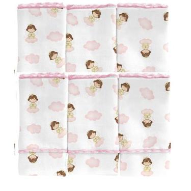Imagem de KIT 6 PANOS DE BOCA ANJINHO DA GUARDA Cor:Rosa - INCOMFRAL, Rosa