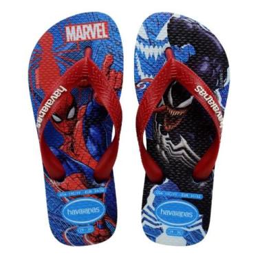 Imagem de Chinelo havaianas infantil menino top marvel ii 4148300, Azul, Vermelh