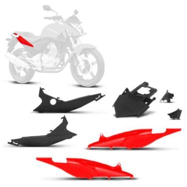 Imagem de Kit Carenagem 3 Rabetas Cromo Forte Cb 300r 2010 2011 2012, Único, VER
