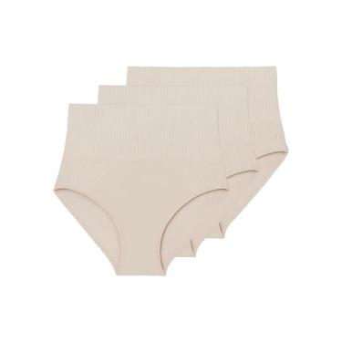 Imagem de Kit com 3 Calcinhas Hot Pant Liz 70302, Bege, G