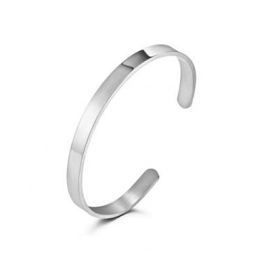 Imagem de Bracelete Masculino Prata Ajustável Aço Inoxidável - VRACESSÓRIOS