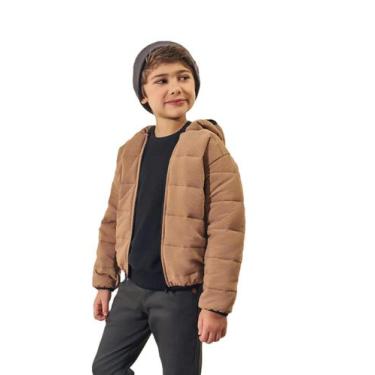 Imagem de Jaqueta Infantil Masculina Bobojaco Menino Pufeer Marrom Da Divertto C