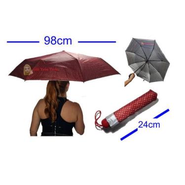 Imagem de Guarda Chuva Dupla Face Sombrinha Manual Feminino Sussino, Vermelho c 