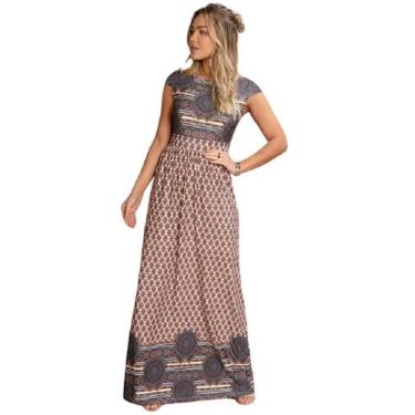 Imagem de Vestido Longo Plus Size Moda Evangélica Com Mangas Festa - Quintess, X