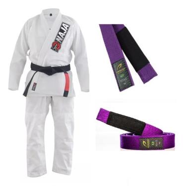 Imagem de Kimono Naja Overcoaming Branco + Faixa De Jiu Jitsu Elite Escolha Cor,