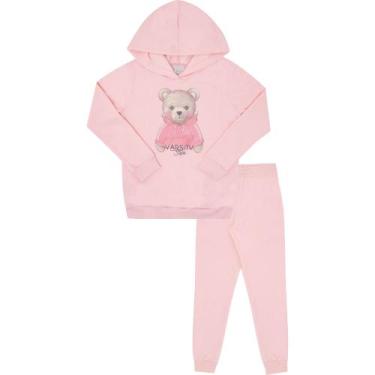 Imagem de Conjunto Moletom Menina com Capuz Pulla Bulla Ref. 50331, Rosa, 8