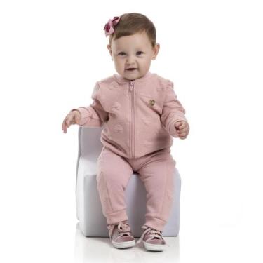 Imagem de Macacão Longo Bebê Costão Matelassê Love Com Zíper Frontal Feminino Ta