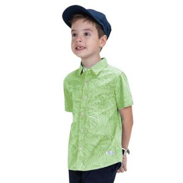 Imagem de Camisa Infantil Menino Social Popeline Trick Nick Tam 4 ao14, Verde, 4
