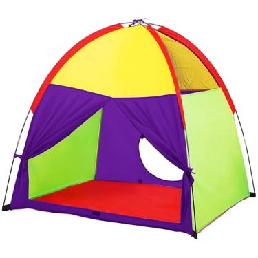 Imagem de ATDAWN Barraca infantil para brincar, barraca pop-up para crianças, parquinho de acampamento, casa de brinquedo infantil interno/externo para meninos e meninas, cor arco-íris (G)