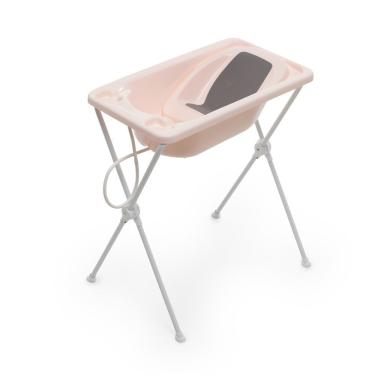 Imagem de Banheira de Bebê com Suporte Acqua Trio 7065 20L Rosa com Assento Redutor e Mangueira Galzerano