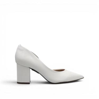 Imagem de Scarpin Salto Bloco Couro - DI VITRINI, Branco, 36