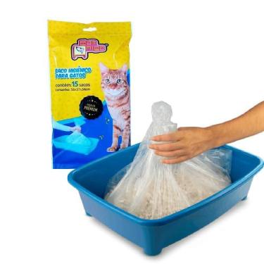 Imagem de Saco Higiênico para Gatos Bom Amigo Premium W9194 15 Unidades Refil Ca