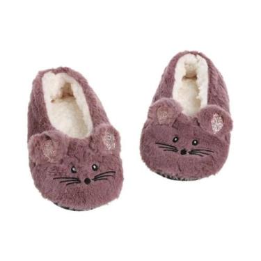 Imagem de Pantufas Femininas De Inverno Quentes E Peludas Com Bordado De Orelhas