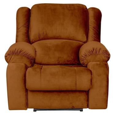 Imagem de Poltrona do Papai Reclinável Elétrica com Massagem Magnum Veludo Terracota Gran Belo