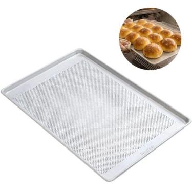 Imagem de Kit Com 5 Assadeira Alumínio Pão Doce 60X40 Perfurada Estampada 8mm Im
