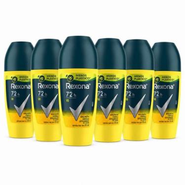 Imagem de Kit 6 Desodorante Rollon Rexona V8 Controle Inteligente Odor e Suor 50