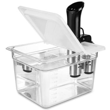 Imagem de EVERIE Recipiente Sous Vide 12 litros EVC-12 com tampa articulada dobrável compatível com Anova Nano ou AN500-US00 ou Anova Pro 3.0 ou Anova Mini, também serve para panela instantânea