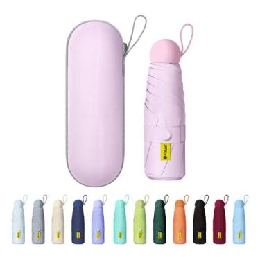 Imagem de Guarda Chuva Compacto De Bolso Com Proteção UV Rosa - Petrin