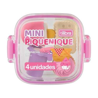 Imagem de Borracha Mini com 4 Unidades TILIBRA Piquenique, Piquenique