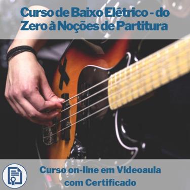 Imagem de Curso on-line em videoaula de Baixo Elétrico - do Zero à Noções de Partitura com Certificado