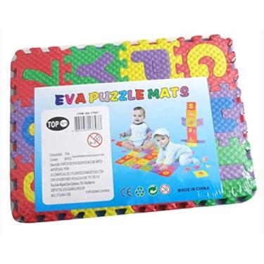 Imagem de Quebra Cabeçá Pedagógico EVA números e letra - Tapete Educativo EVA
