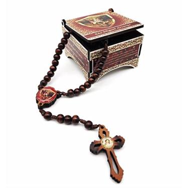 Imagem de Terço São Miguel Arcanjo Madeira Com Caixinha Estampada