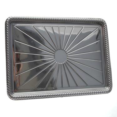 Imagem de Bandeja Retangular Metalizada Prata B70 280 x 380 x 26mm Neoform