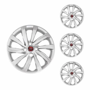 Imagem de Jogo Calota Aro 14 Nova Strada 2021 Fiat + Emblema Resinado