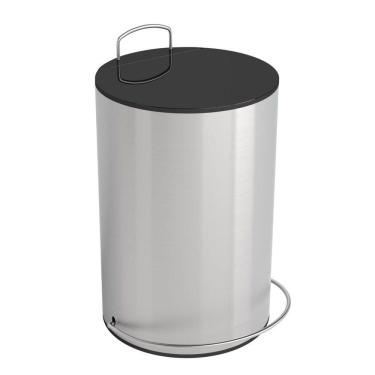 Imagem de Lixeira Inox Escovado 5 Litros Tampa Preta Ghelplus