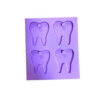 Imagem de Confeitaria dos Moldes, R135Molde de silicone kit 4 dentes pingente resina decorar