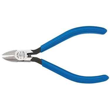 Imagem de Alicate de corte diagonal de nariz afunilado padrão Midget, 10 cm Klein Tools D257-4, azul, pequeno