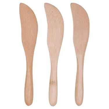 Imagem de Mimo Style Jogo de Espátulas Para Patê Feitos Inteiramente de Bambu Ecológico. Resistente e Durável. Conjunto é Composto Por 03 Peças de Espátulas de Patê. Para Servir Patês e Molhos Para Convidados